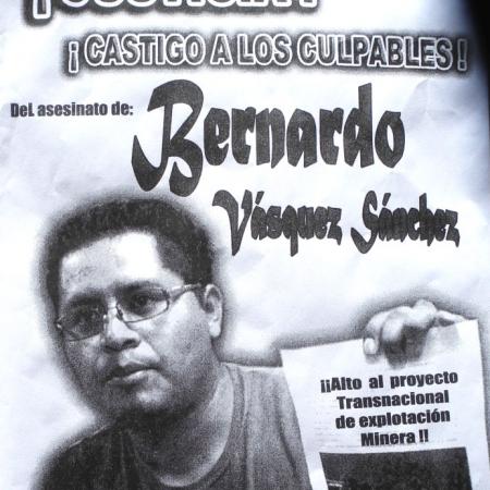 Poster of assassinated activist Bernardo Vasquez.